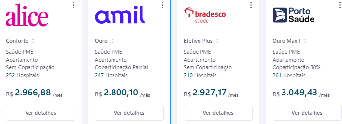 comparativo dos planos